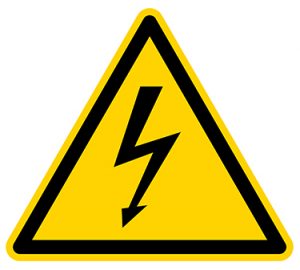 High Voltage Sign isolated on white